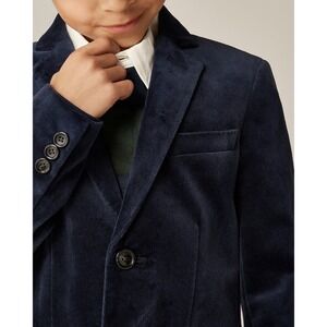 J.Crew Blazer Boys 16 Navy Blue Cotton Velvet Preppy Holiday Formal Wedding